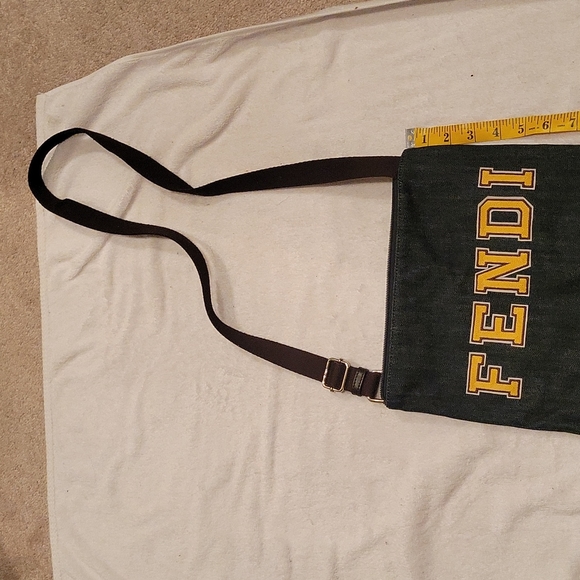 Dark Denim Fendi Flat Adjustable Strap Shoulder Bag - Picture 2 of 14